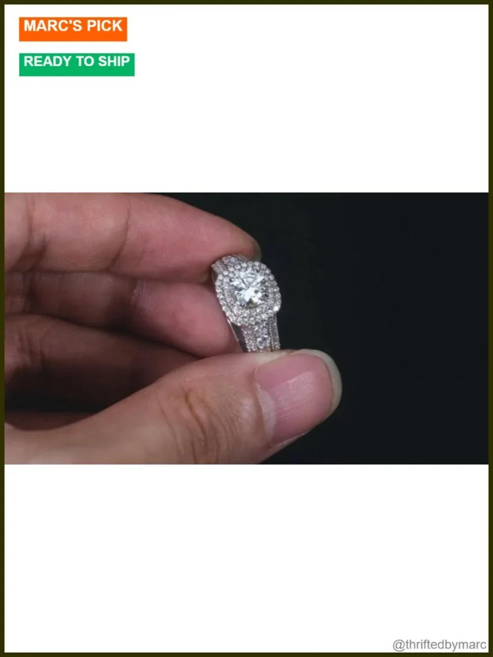 2CT Moissanite Halo Engagement Ring 925 Sterling Silver Platinum Plated